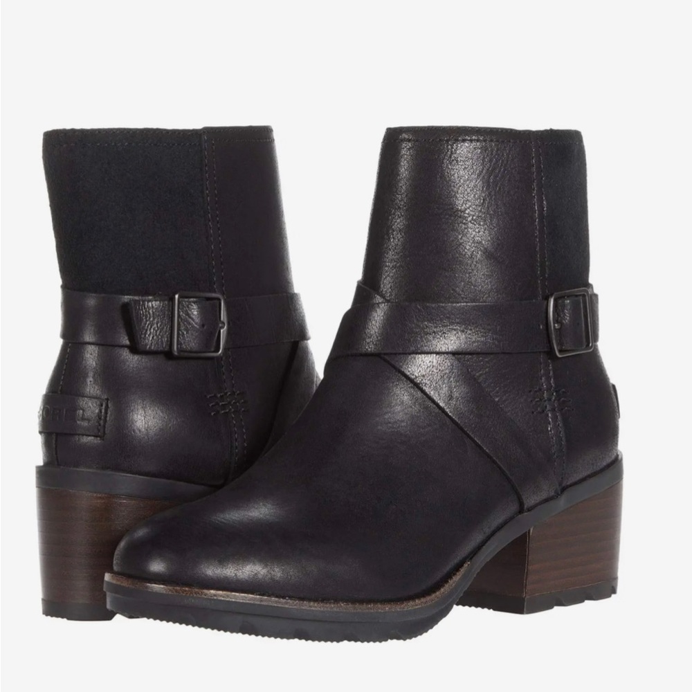 SOREL CATE BUCKLE WATERPROOF BLACK BOOT Size: 8